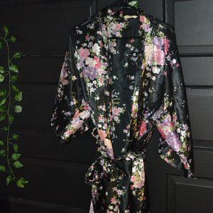 Satin Floral Robe